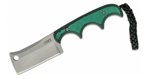 CRKT CR-2383 MINIMALIST Hasítónyakú kés 5,4 cm, fekete-zöld, Micarta, műanyag tok, zsinór