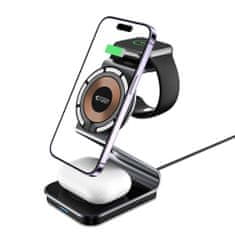 Tech-protect A29 MagSafe vezeték nélküli töltő mobil / Apple Watch / AirPods 15W, fekete