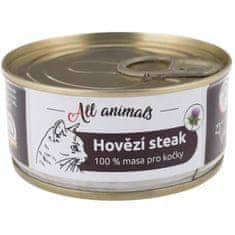 All Animals cons. macskáknak marhahús steak 100g
