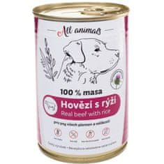 All Animals konz. kutyáknak darált marhahús rizzsel 400g