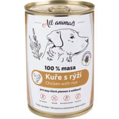 All Animals konz. kutyáknak csirkehús ml.rizzsel 400g
