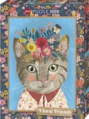 Heye Puzzle Virágbarátok: Gyönyörű macska 1000 darab