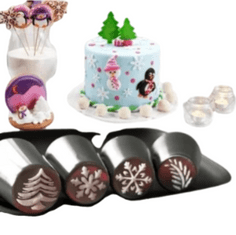 HOME & MARKER® Torta díszítő szett, Karácsonyi, rozsdamentes acél - DECOCAKE