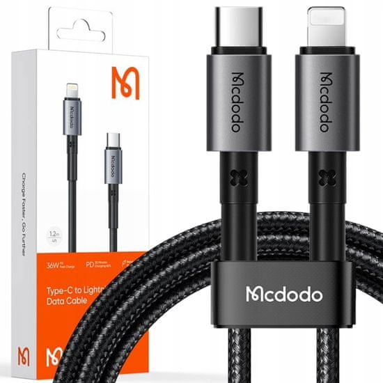 Mcdodo Kábel iPhone-hoz, USB-C, Prisma, erős, gyors, 36W 1.8m, McDodo CA-2851