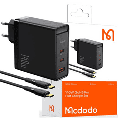 Mcdodo USB-C töltő, GaN, 140W, USB-C kábel 240W, 2M , McDodo CH-2913