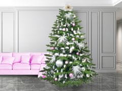 LAALU.cz Díszített mesterséges karácsonyfa 222 díszítéssel POLAR PINK II 500 cm-es fa állvánnyal és karácsonyi díszekkel