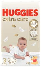 4x HUGGIES Extra Care 3 eldobható pelenka (6-10 kg) 40 db