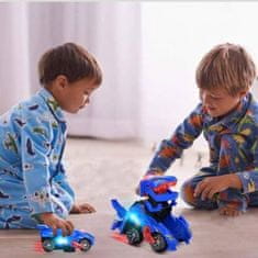 Átalakuló transformer gyerekjáték, piros játék autó és játék dino egyben | DYNOCAR