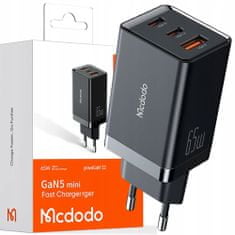 Mcdodo USB-C USB-A töltő, GAN 5 pro, gyors, 65W, Mcdodo CH-1540