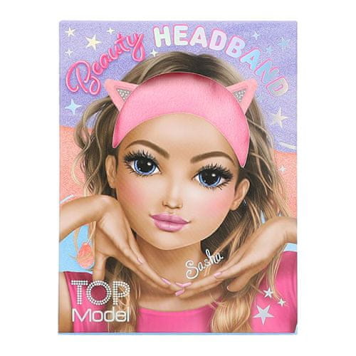 Top Model Kozmetikai fejpánt fülekkel, Rózsaszín, Sasha