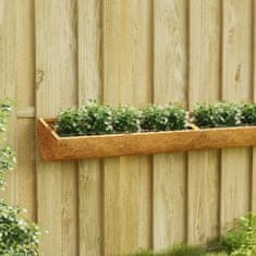 Greatstore corten acél kerti falra szerelhető növénytartó 50 x 16 x 10 cm