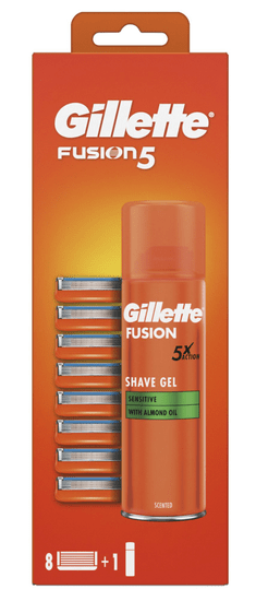 Gillette Fusion5 Borotvafej 8 Db + Fusion5 Ultra Sensitive 200 ml
