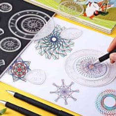 JOJOY® Kreatív rajzkészlet gyerekeknek, 27 darabos ,geometrikus spirografák - SPIROART