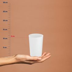 Kela pohár MARTA műanyag szürke H 11cm / W 8cm KL-24196
