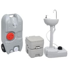 Vidaxl hordozható kemping-WC és -kézmosóállvány víztartállyal 3154911