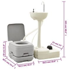 Vidaxl hordozható kemping-WC és -kézmosóállvány víztartállyal 3154906