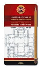 KOH-I-NOOR grafit technikai ceruza HB-10H készlet 12db ón dobozban