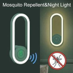 HOME & MARKER® Ultrahangos szúnyogirtó, frekvenciakonverziós, LED-es alvófénnyel, fekete - ANTIMOSI