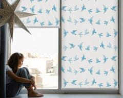 COLORAY.HU Fényzáró roló Kék madarak Sötétítő redőny (gumi bevonattal) 110x240 cm