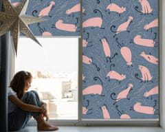 COLORAY.HU Sötétítő roló ablakra Rózsaszín macskák Redőny fényerő 150x140 cm