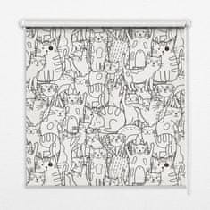 COLORAY.HU Sötétítő roló ablakra Húzott macskák Sötétítő redőny (gumi bevonattal) 90x140 cm