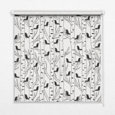 COLORAY.HU Sötétítő roló ablakra Rajzolt madarakat és fákat húz Sötétítő redőny (gumi bevonattal) 70x140 cm