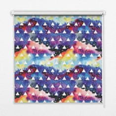 COLORAY.HU Ablak árnyékoló Fehér háromszögek színes háttérrel Sötétítő redőny (gumi bevonattal) 70x140 cm