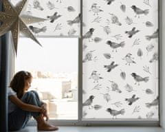 COLORAY.HU Sötétítő roló ablakra Rajzolt madarakat és leveleket Sötétítő redőny (gumi bevonattal) 60x140 cm