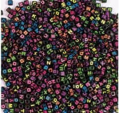 PLAYBOX fekete gyöngyök 6 x 6 mm-es neon betűkkel 300 db