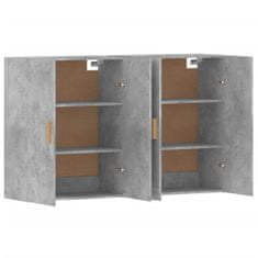 Greatstore 2 db betonszürke szerelt fa falra szerelhető szekrény