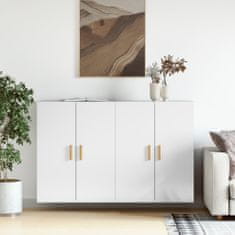 Greatstore 2 db magasfényű fehér szerelt fa falra szerelhető szekrény