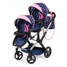 Babakocsi babáknak Twin Xeo, kék/rózsaszín