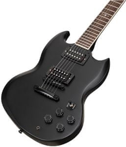 gyönyörű elektromos gitár soundsation SH-HR200-MBK nagy rezonáns mahagóni test standard menzura hangerő hangszínszabályzó