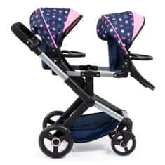 Babakocsi babáknak Twin Xeo, kék/rózsaszín