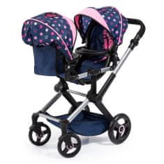 Bayer Design Babakocsi babáknak Twin Xeo, kék/rózsaszín