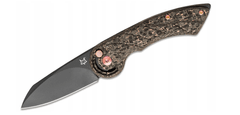 Fox Knives FX-550 CFB Radius Snake zsebkés 7,5 cm, fekete, rózsaszín, szénszálas, réz, titán