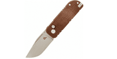 Fox Knives BF-758 MIB BLACK NU-BOWIE zsebkés 6 cm, Stonewash, barna, Micarta