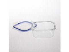 Négyszögletes üveg 1,1l 18,3x18,3x7,7cm üveg + PP fedél