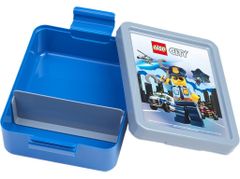 LEGO Snack doboz 20x17,3x7,1cm+palack 390ml,PP+szilikon CITY készlet 2db.