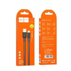 TKG Kábel: HOCO X69 - USB / Type-C (USB-C) fekete szövet gyorstöltő kábel 1m, 3A