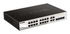 D-Link DGS-1210-16, 16 portos 10/100/1000 Gigabit Smart Switch, beleértve 4 Combo 1000BaseT/SFP kapcsolót is