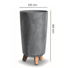 botle Virágcserép lábakkal magas ültetőgép D 20 cm sötétszürke műanyag cserepek beton megjelenés cachepots pénzfa kaktuszok gumifa
