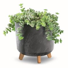 botle Virágcserép lábakkal növénykád D 30 cm antracit műanyag cserepek betéttel beton megjelenés cachepots pénzfa kaktuszok gumifa