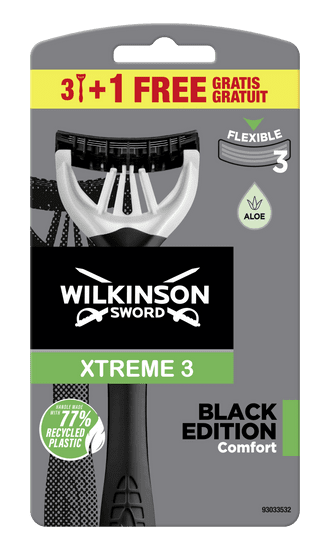 Wilkinson Sword 7008722W Xtreme 3 Black Edition borotva (3 + 1 db)