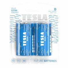 Tesla Batteries BLUE+ cink-szén akkumulátor - nagy monocellás D, 2 db