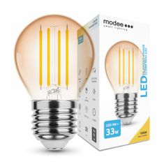 Modee Smart Lighting LED izzószál borostyán gömbölyű mini izzó E27 4W meleg fehér (ML-G45FA1800K4WE2