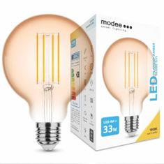 Modee Smart Lighting LED izzószál borostyánsárga Globe izzó E27 4W meleg fehér (ML-G95FA1800K4WE27)