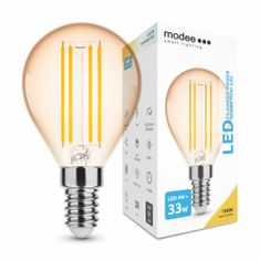 Modee Smart Lighting LED izzószál borostyánsárga Globe mini izzó E14 4W meleg fehér (ML-G45FA1800K4W