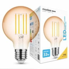 Modee Smart Lighting LED izzószál borostyánsárga földgömb izzó E27 4W meleg fehér (ML-G80FA1800K4WE2
