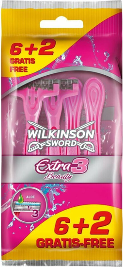 Wilkinson Sword Extra3 Beauty 6+2 női eldobható borotvák (7007044B)